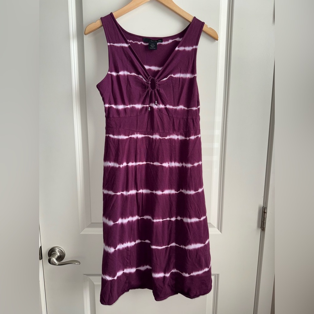 Calvin Klein Jeans Purple and White Midi Dress Cotton Womens Size Small